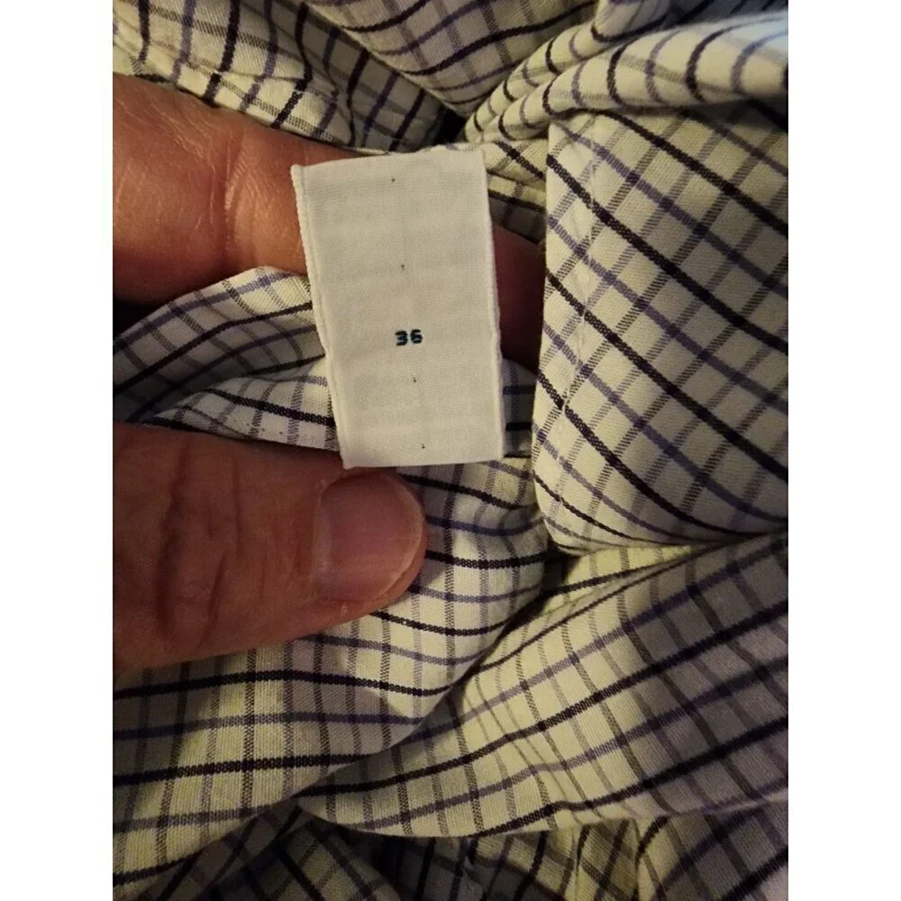 Polo Ralph Lauren Men’s 16.5 32/33 Light Blue Gray White Check Long Sleeve Shirt